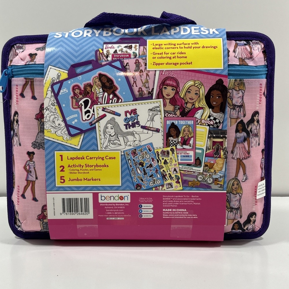 Barbie Storybook Lapdesk 2 Coloring Books Stickers Markers‎ - Picture 2 of 7